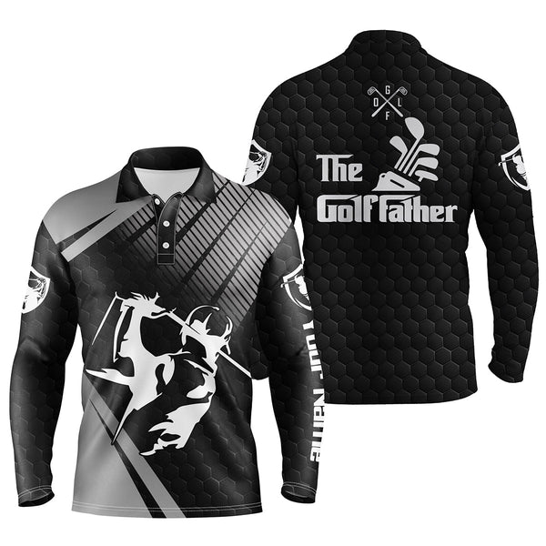 Max Corner Personalized the Golf father Polo Shirts for Men Black golf UPF shirts, gifts for golf lovers