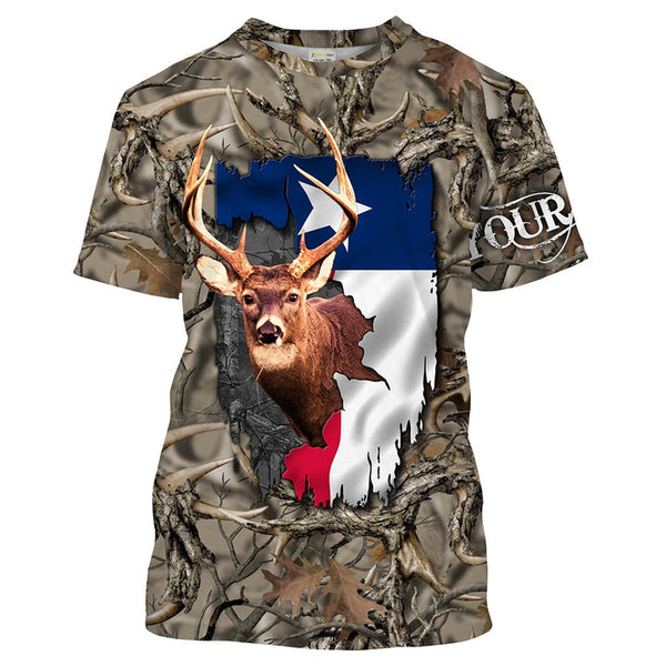 Maxcorners Tx Texas Whitetail Deer Hunting Custom Name All Over Print Shirts