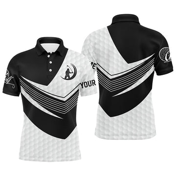 Max Corner Black and White golf balls skin custom name short sleeve, long sleeve golf polos for mens
