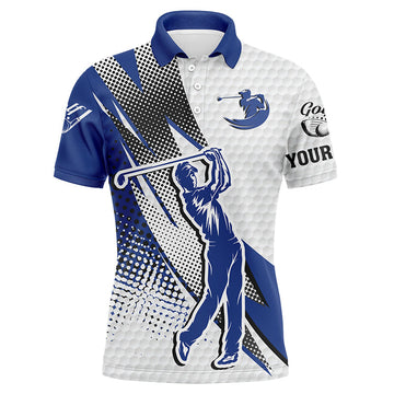 Max Corner Mens golf polo shirts custom name white and blue polo golf shirts for men