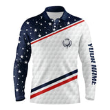 Max Corner Mens golf polo shirts custom name American flag patriotic golf shirts