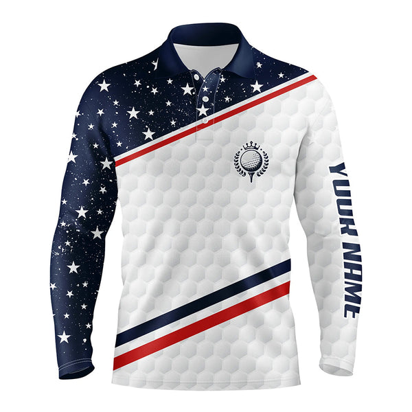 Max Corner Mens golf polo shirts custom name American flag patriotic golf shirts