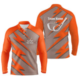 Max Corner Mens golf polo shirt orange lightning custom name and team name golf shirt
