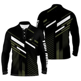 Max Corner Mens Golf polo shirts custom name black green plaid golf outfit men, men's golf clothes