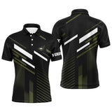 Max Corner Mens Golf polo shirts custom name black green plaid golf outfit men, men's golf clothes