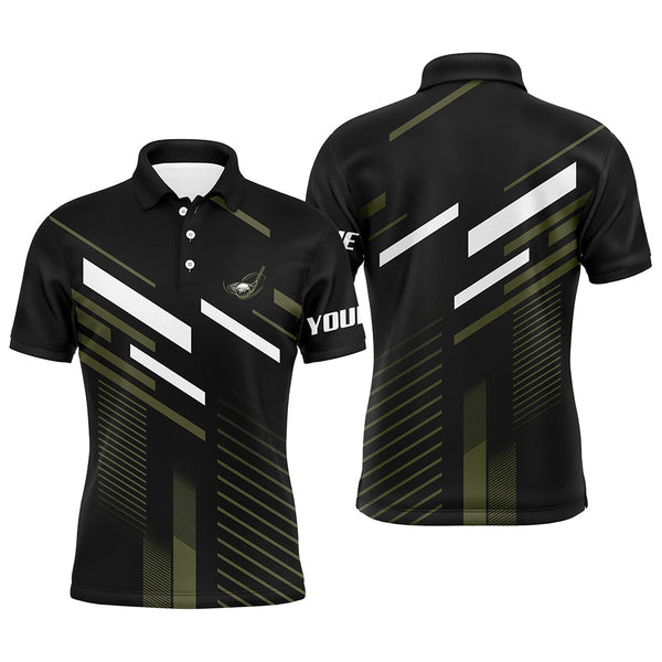 Max Corner Mens Golf polo shirts custom name black green plaid golf outfit men, men's golf clothes