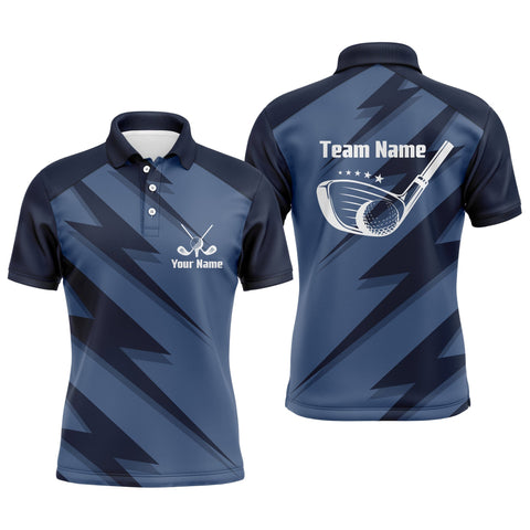 Maxcorners Golf Blue Lightning Customized Name All Over Printed Unisex Shirt