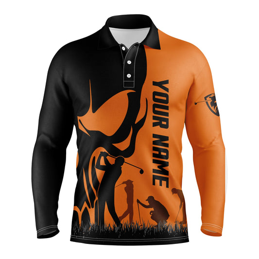 Max Corner Mens golf polos shirts custom name skull golf black shirt jerseys, golf wear for mens