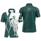 Max Corner Green and white argyle Mens golf polo shirt custom golf skull team golf jerseys best mens golf wear
