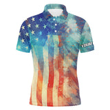 Max Corner Mens golf polo shirts American flag Fourth of july custom patriotic golf shirt for mens