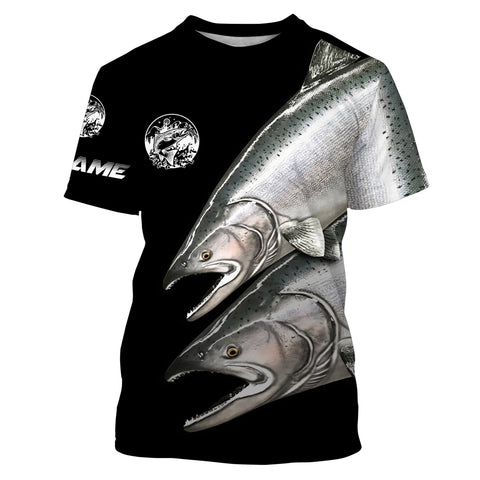 Chinook Salmon (King Salmon) Fishing Camo Performance Customize Name Unisex Fishing Shirt