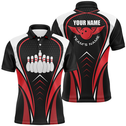 Max Corner Red white and black Bowling Team League Jerseys Custom Name And Team Shirt