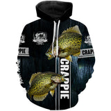 Max Corners Crappie Fishing blue camo fish on custom Name 3D Hoodie