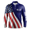 Max Corner American flag blue navy golf ball skin Mens golf polo shirts custom name patriotic golf tops for mens