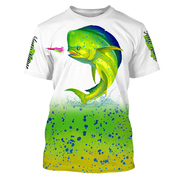 Mahi Mahi ( Dorado) Fishing Green Scales Custom Name 3D Shirts