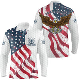 Max Corner Eagle American flag Mens golf polo shirts custom white team patriotic golf shirts for mens golfers