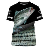Custom Striped Bass Fishing Jerseys, Personalized Striper Fishing Scales Fishing Shirts