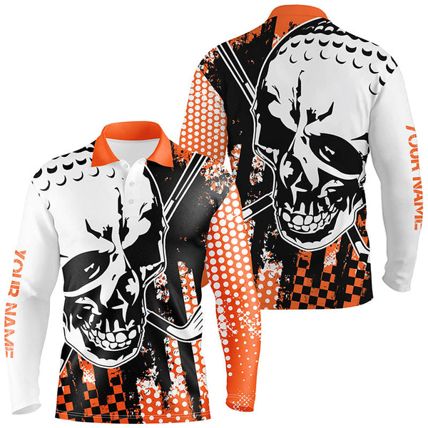 Max Corner Mens golf polo shirts Halloween golf skull golf clothes for men, golf gifts for men