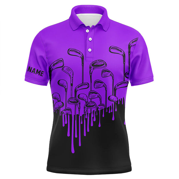 Max Corner Purple and black Halloween golf clubs Mens golf polo shirts custom name male golf attire for men
