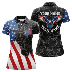 Maxcorners American Flag Patriotic Retro Bowling Personalized All Over Printed Shirt For Women