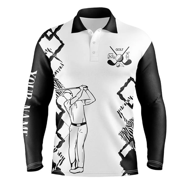 Max Corner White Mens golf polo shirt custom golf clubs mens golf tops
