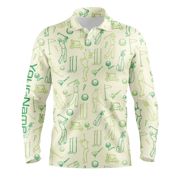 Max Corner Mens golf polo shirts custom funny mens golfer pattern mens green golf polo golfing gifts