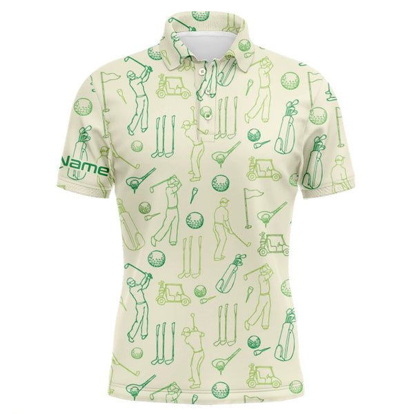 Max Corner Mens golf polo shirts custom funny mens golfer pattern mens green golf polo golfing gifts