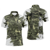 Max Corner Funny skull green camo golf polo shirts for men custom name your hole is my goal mens polos shirt
