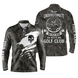 Max Corner Golf skull camo Mens golf polos shirts custom never underestimate an old man with a golf club