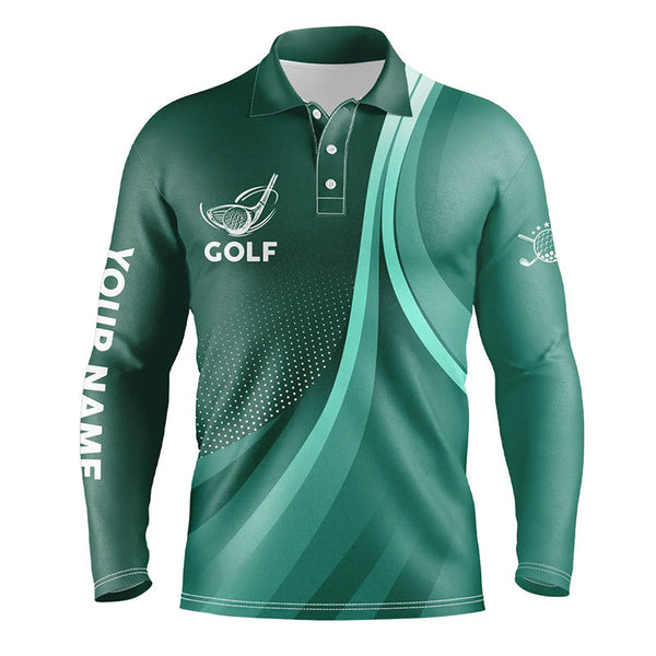 Max Corner Mens golf polo shirts custom name Green golf shirt, tournament golf tops for mens