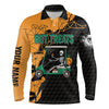 Max Corner Black and orange Halloween golf skeleton Mens golf polo shirts custom name got treats golf outfits men