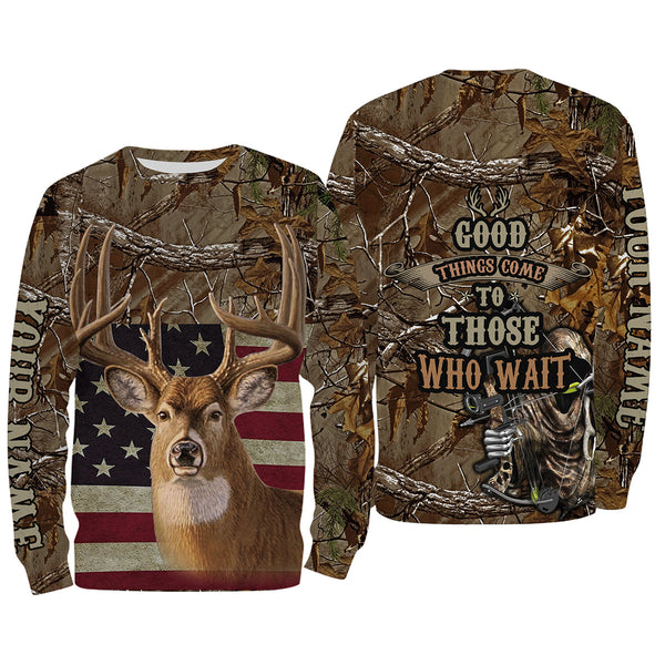 Max Corner Deer hunting American Flag camo Custom Name All over print Shirt Gift For Hunter