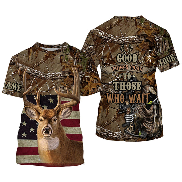 Max Corner Deer hunting American Flag camo Custom Name All over print Shirt Gift For Hunter