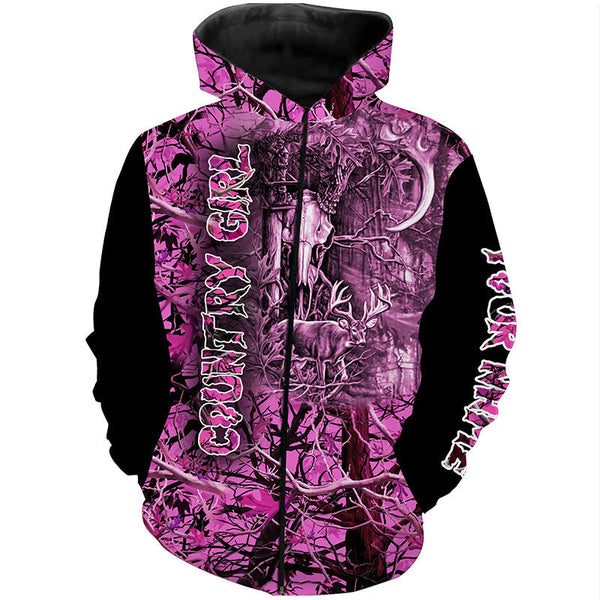 Max Corner Pink camo Women's hunting clothes custom Name 3D All over printing Gift For Hunter