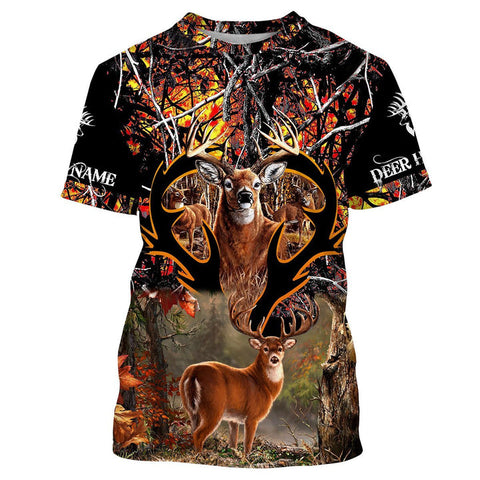Maxcorners Personalized Whitetail Deer Hunting Wildfire Camouflage 3D All Over Print
