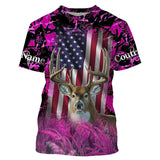 Maxcorners Us White-Tailed Deer Hunting Pink Camo Custom 3D Full Printing Shirt