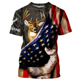 Maxcorners White Tailed Deer Hunting American Flag All Over Print Shirts