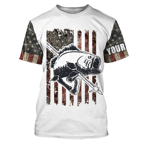 Bowfishing American Usa Flag Camo Custom Name 3D Shirts