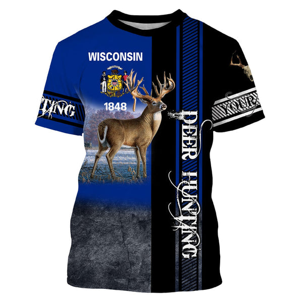 Maxcorners Wisconsin Deer Hunting Wi Flag Customize Name