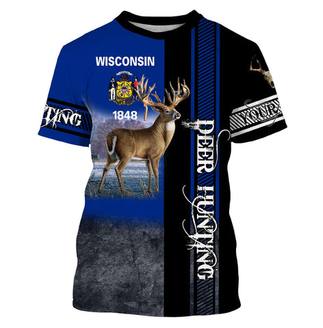 Maxcorners Wisconsin Deer Hunting Wi Flag Customize Name