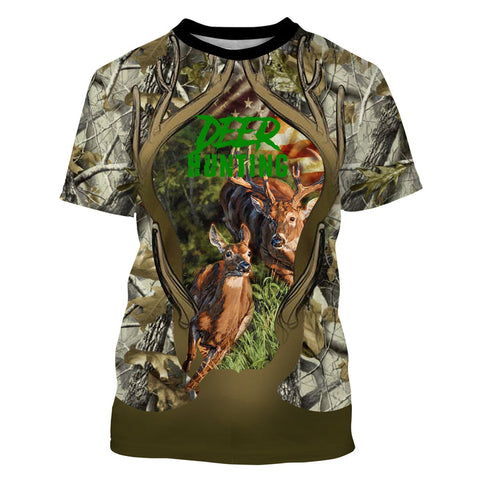 Maxcorners White-Tailed Deer Hunting 3D All Over Print Shirts, Face Shield