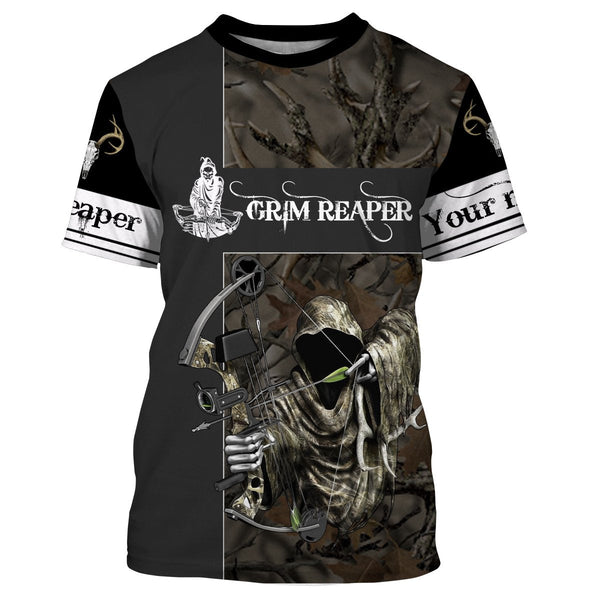 Max Corner Grim Reaper Bow hunter Camo Custom Name 3D All over print shirts Gift For Hunter
