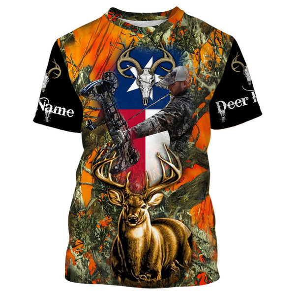 Maxcorners Tx Deer Hunting Orange Camo Texas Flag Custom Name