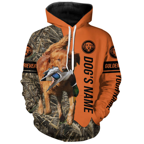 Max Corners Red Golden Retriever Hunting Dog Personalized 3D All Over Printed Hoodie