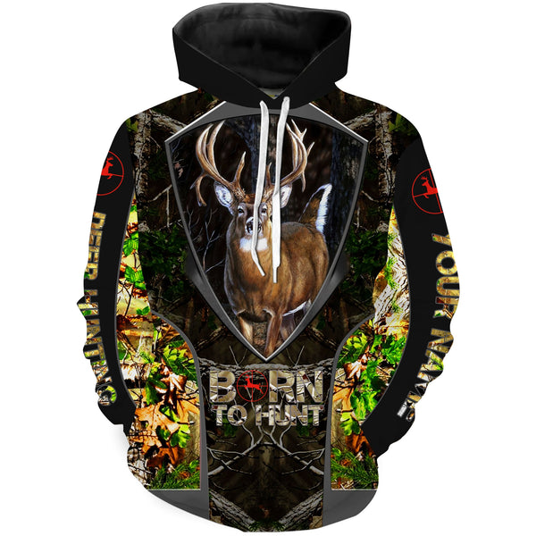 Max Corner "Born to Hunt" Whitetail Deer Hunting Camo Custom Name 3D All over Print Shirts Gift For Hunter