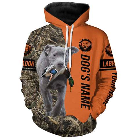 Max Corners Silver Labs Hunting dog Personalized 3D All Over Printed Hoodie