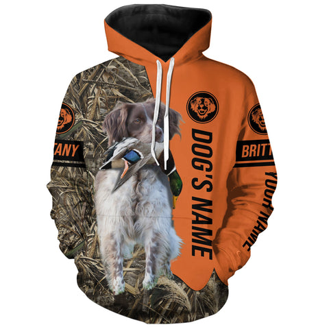 Max Corners Liver Brittany Hunting Dog Personalized 3D All Over Printed Hoodie