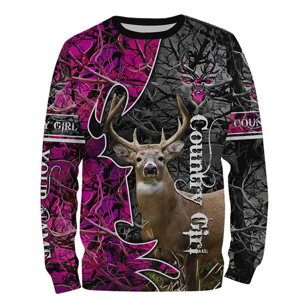 Max Corner Country Girl Deer hunting Custom Name 3D All over print Shirt Gift For Hunter