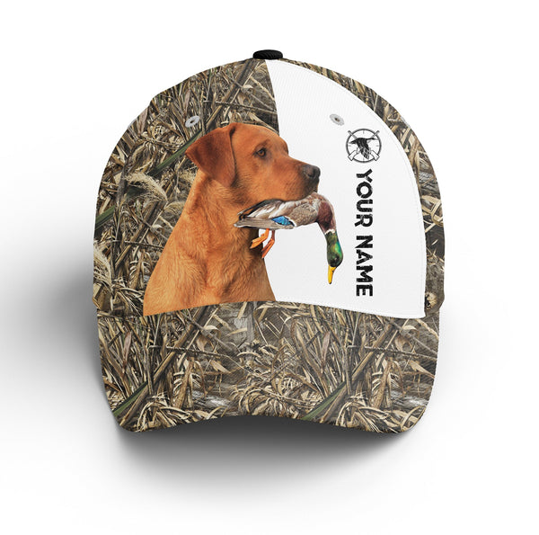 Maxcorners Duck Hunting With Dog Custom Name Camo Hunting Adjustable Mesh Unisex Cap, Many Dog Breeds to Choose From