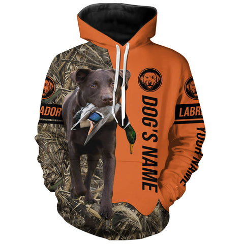 Max Corners Chocolate Labrador Retriever Hunting Dog Personalized 3D All Over Printed Hoodie